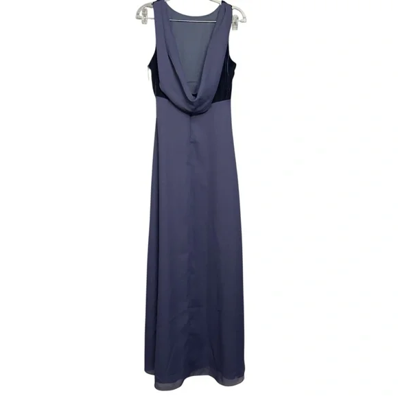 Arianna by Teresa Page Navy Velvet Top Long Formal Dress Size 8 - Picture 3 of 13